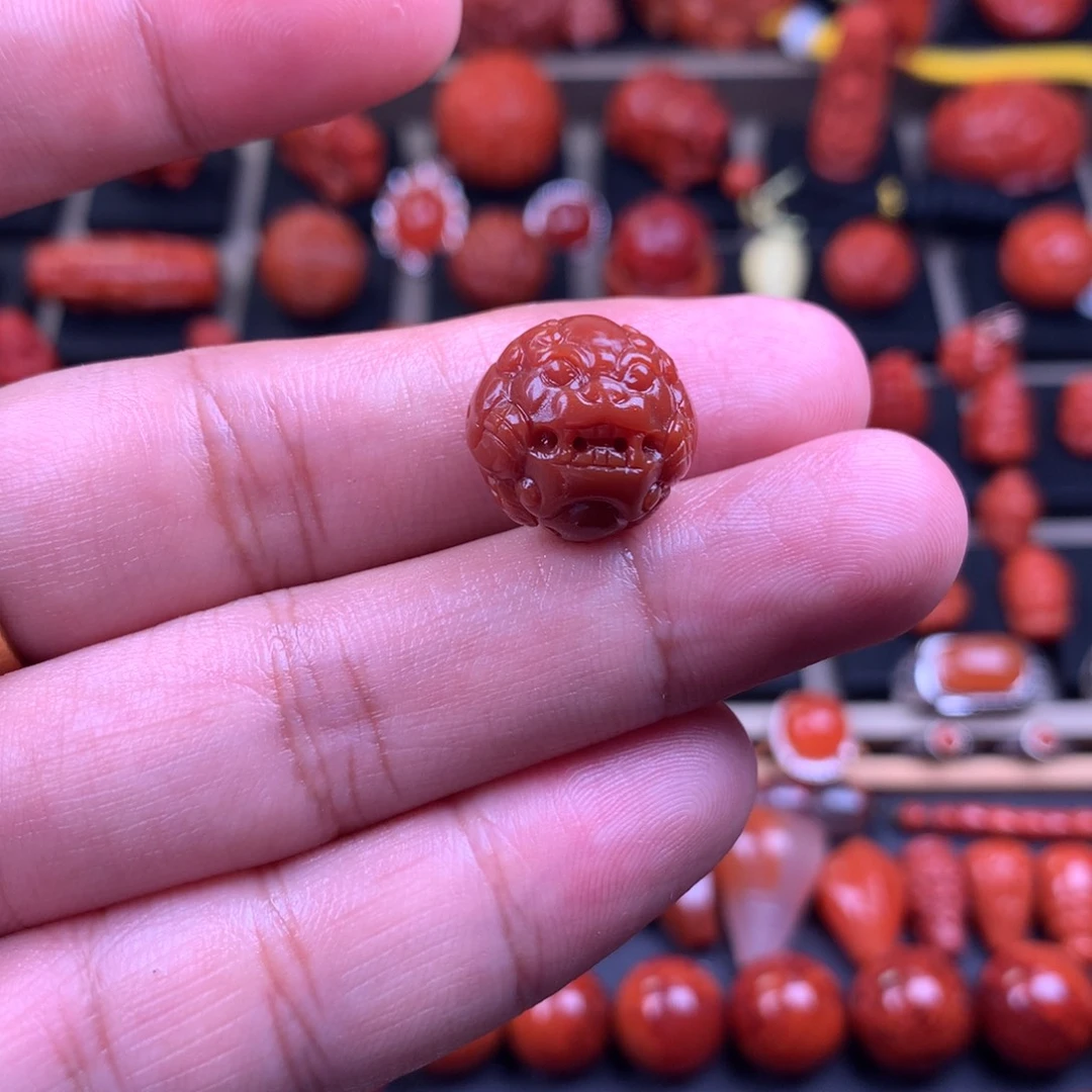 巧***酱南红玛瑙未镶嵌貔貅珠15+