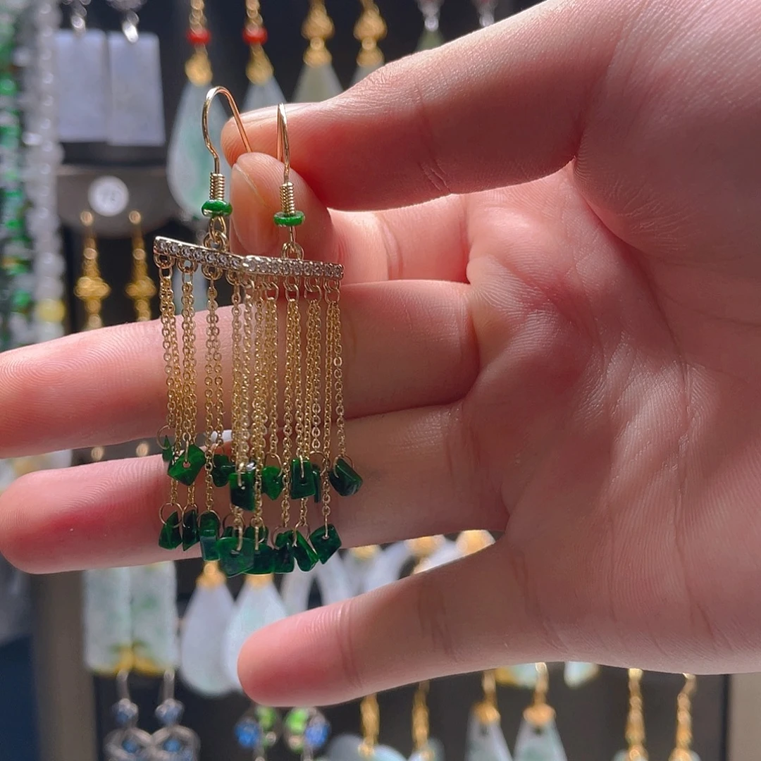 翡翠未镶嵌耳饰翡翠