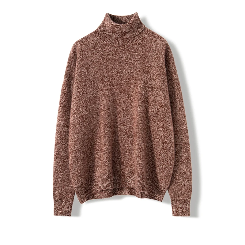 康赛妮合股花纱重磅加厚高翻领100纯山羊绒衫女时尚针织打底衫