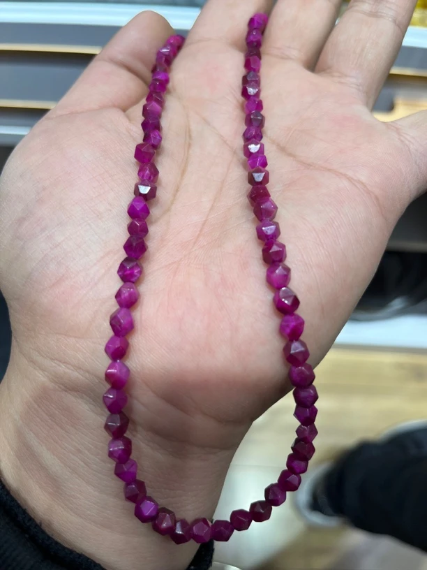 美货 红虎眼石6m刻面项链