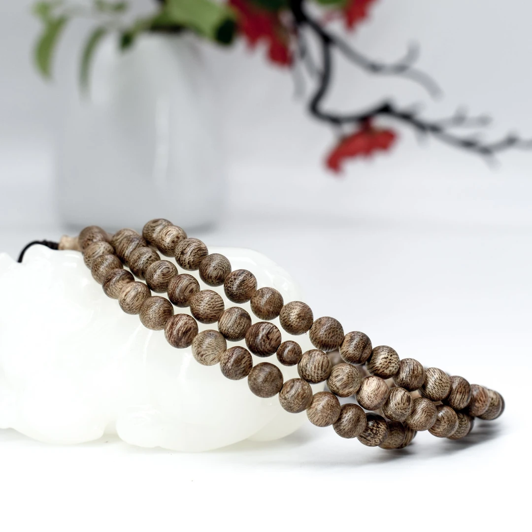 沉香【尖峰岭】国香白木香0.7圆珠多圈手串清新淡雅多样性发一