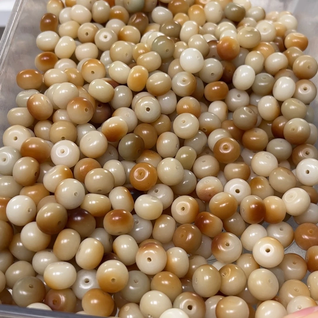 吊坠白玉菩提炭烤苹果珠100颗