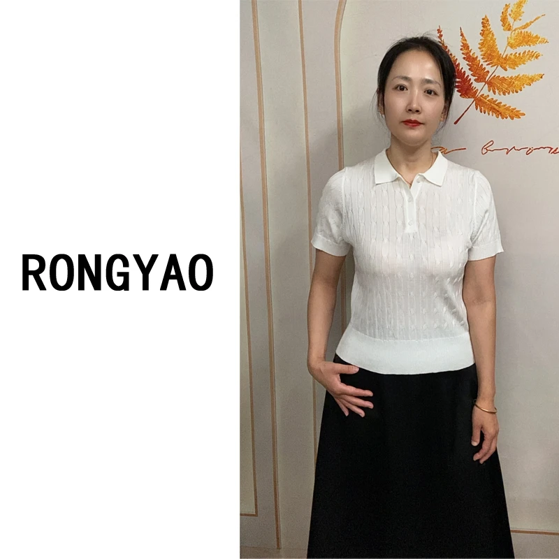 短袖女麻花polo领t恤百搭【短麻花】