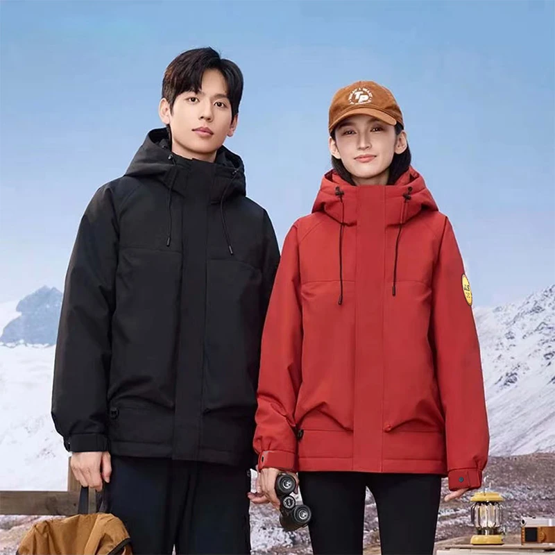 加林赛严选情侣款羽绒服90鸭绒新款连帽户外保暖防寒羽绒服2501