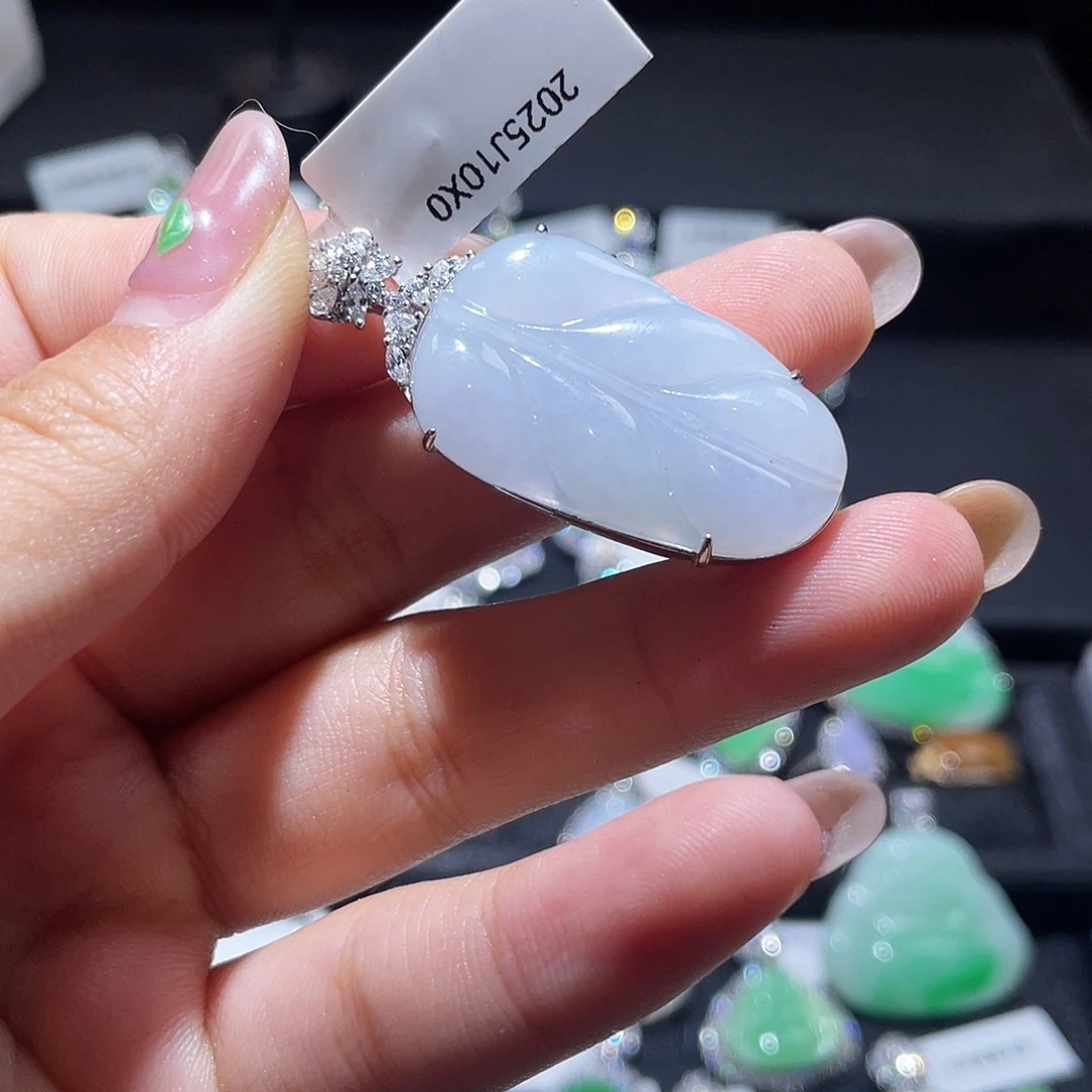 翡翠银S925镶嵌颈饰