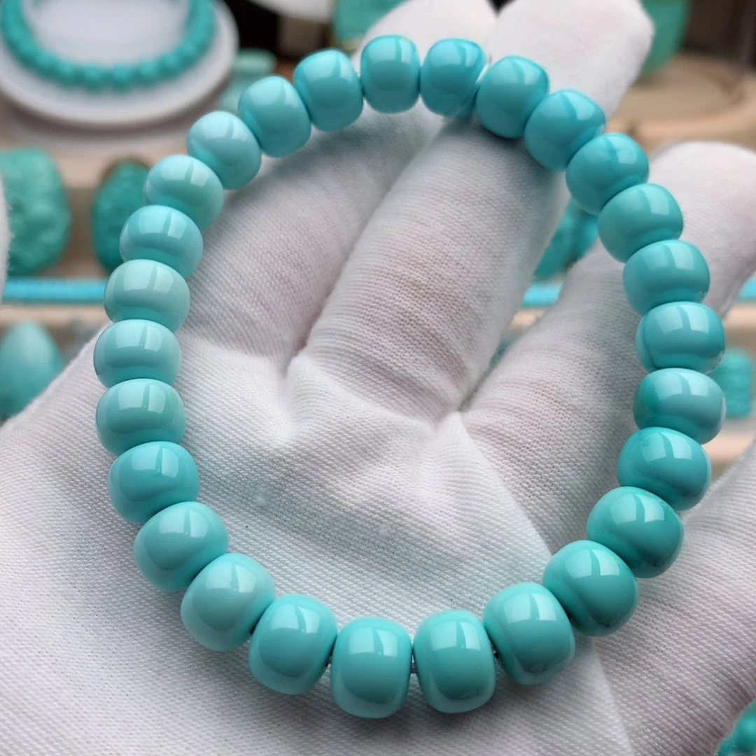 绿松石珠宝奇石未镶嵌9mm