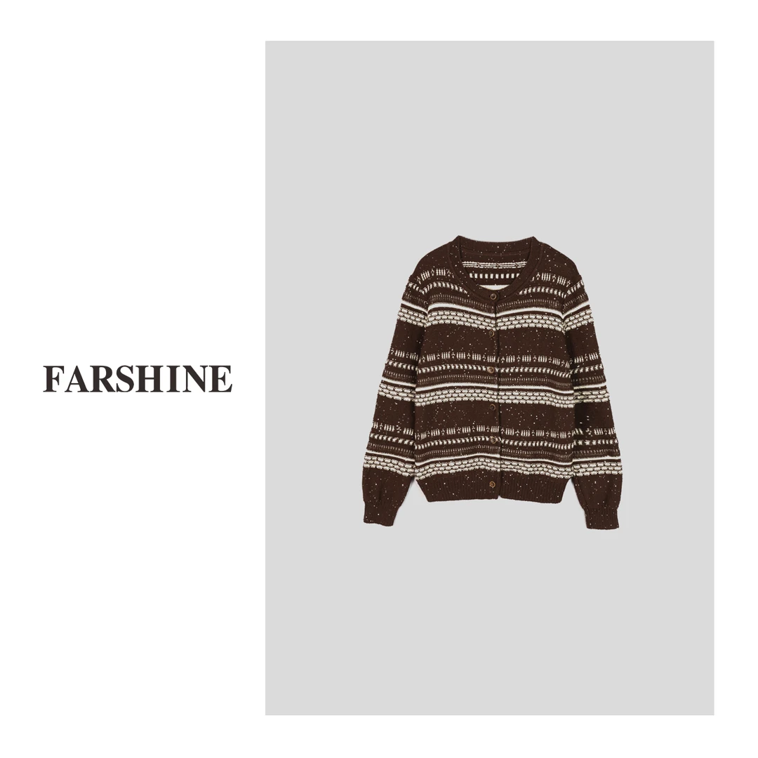 #34【FAR SHINE】秋季针织法式条纹微闪针织衫ZGQ6S3050