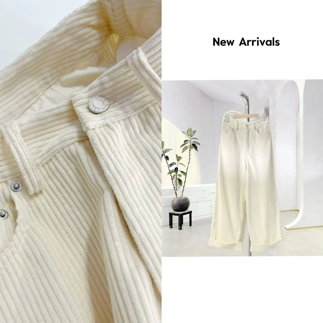 【24新款】 冬季多巴胺色灯芯绒休闲直筒裤G1183