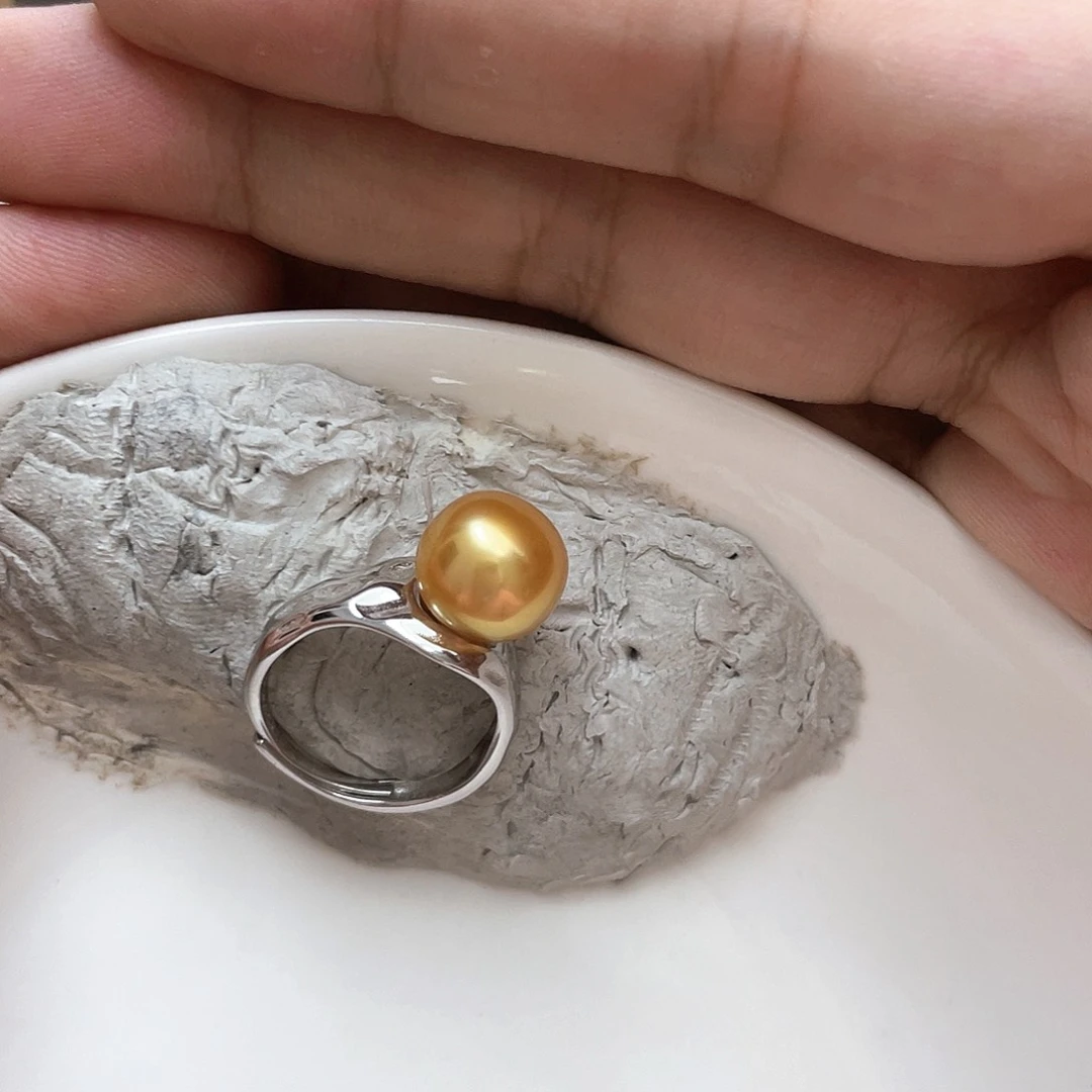 戒圈银S925镶嵌海水珍珠R****i