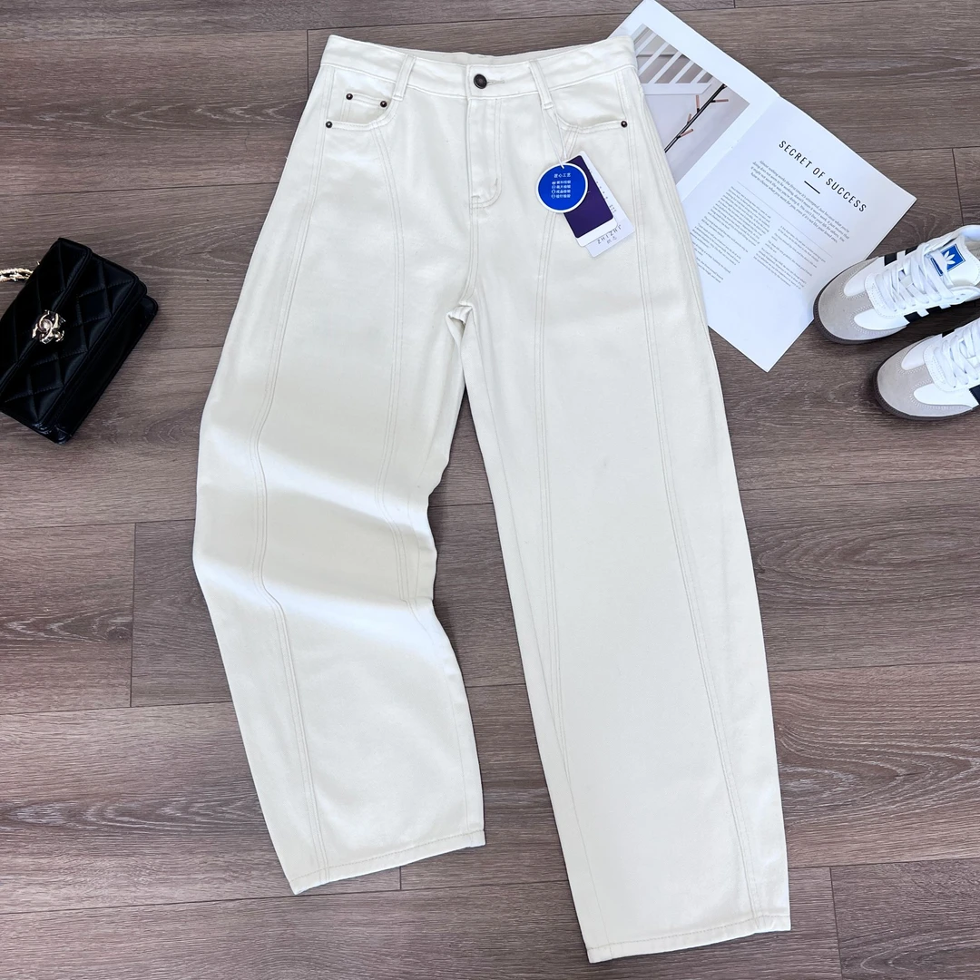 2025秋季弯刀裤镰刀裤窄版显瘦阔腿牛仔裤子女BJ167