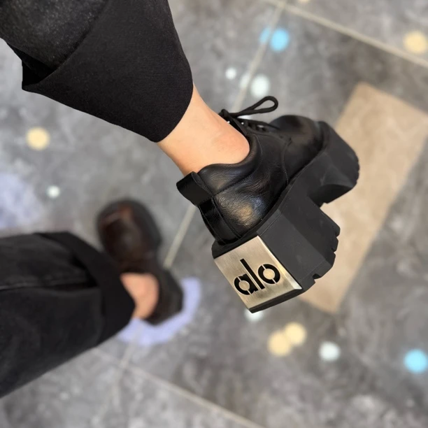 欧货新款厚底乐福鞋女系带粗跟增高圆头英伦风时尚小皮鞋790-3