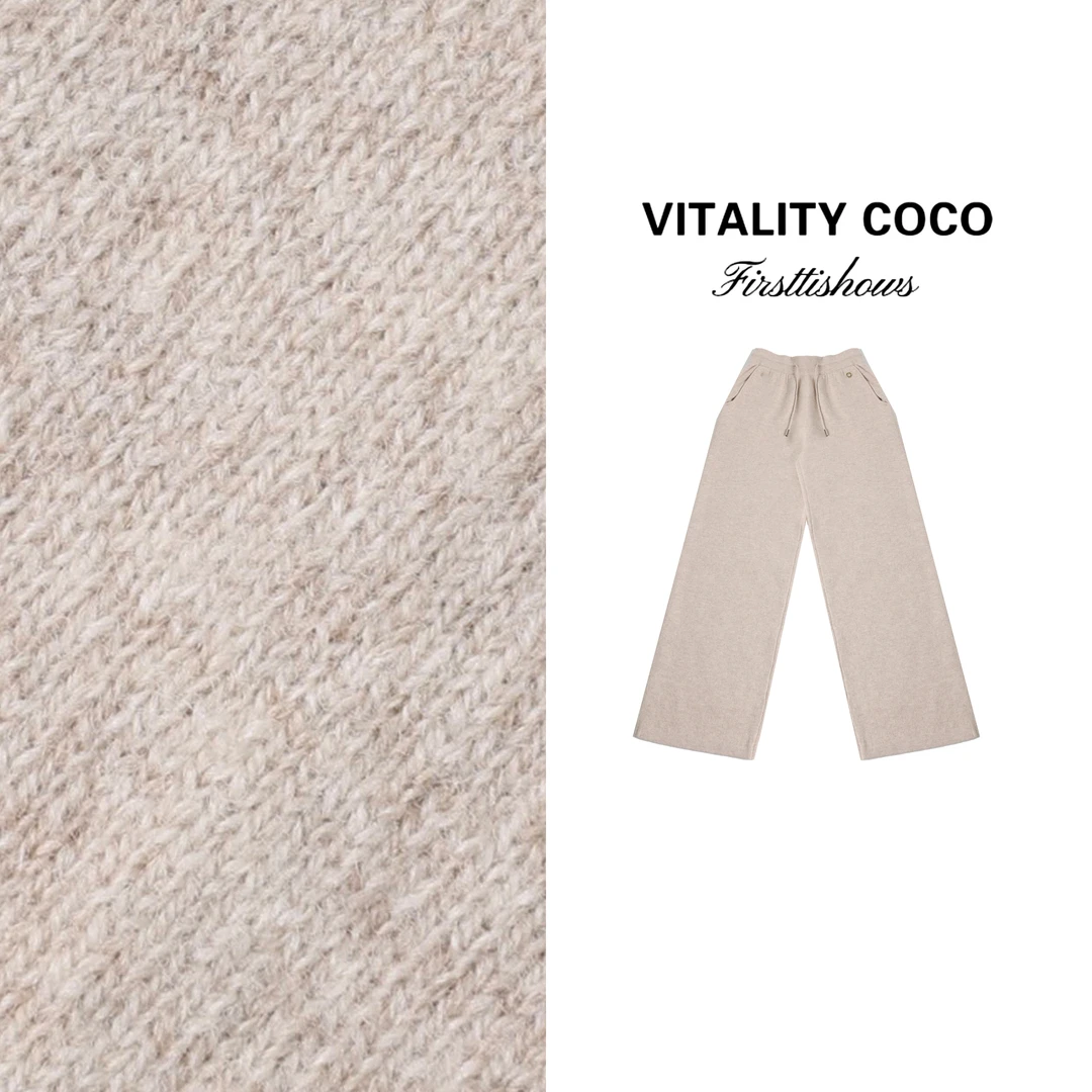 VITALITY COCO·LP系列新款  燕麦色女士加厚羊绒裤-2752