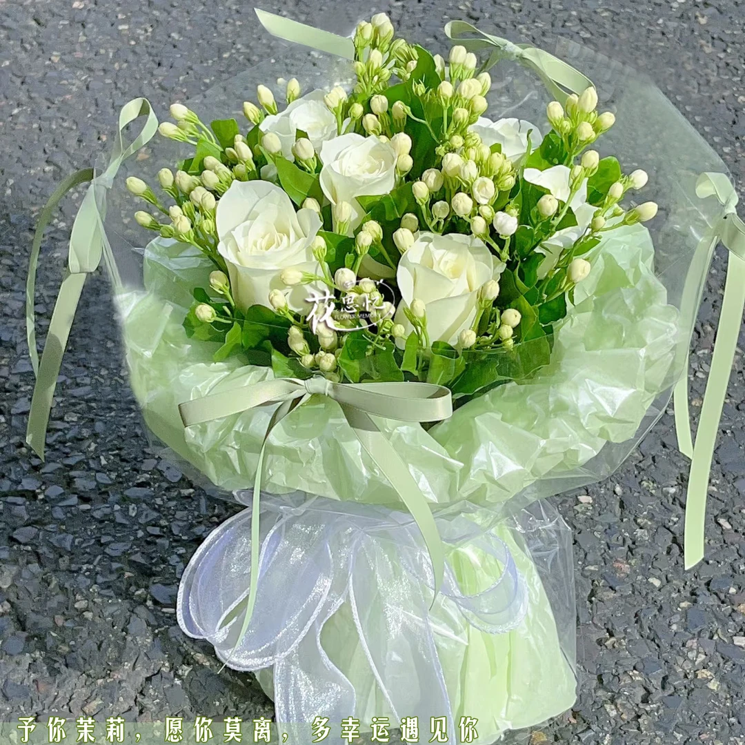 送君茉莉 愿君莫离【玫瑰茉莉花束】送爱人闺蜜朋友仪式感鲜花生日花束鲜花小时达鲜花同城配送