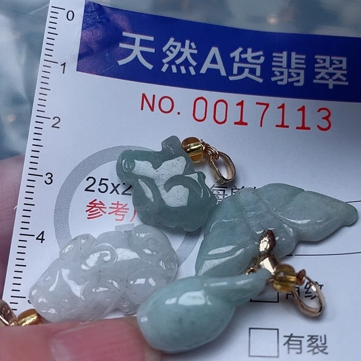 翡翠未镶嵌吊坠(赠链)