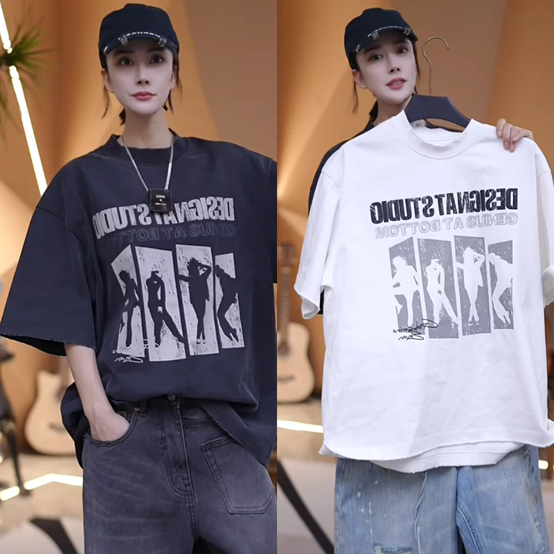 3587  【430克重100棉】重磅迈克尔招牌舞姿圆领短袖T恤  W019-1961