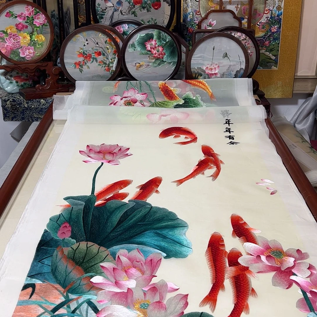 七***！刺绣纯手工刺绣画