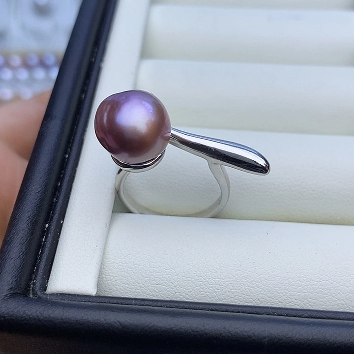 淡水珍珠项链银S925镶嵌11-12