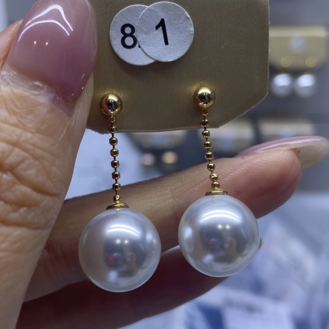 银S925镶嵌耳饰淡水珍珠