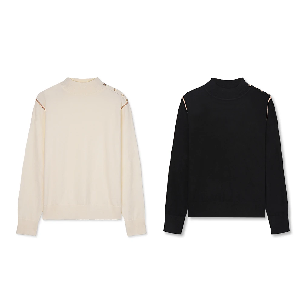 【小云总专享】70008-ZH 秋季新款套头针织女装打底衫上衣两件装