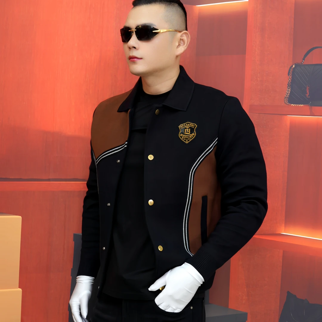 《暗骑锋范》秋冬针织夹克外套男士商务潮流修身百搭长袖帅气帅气