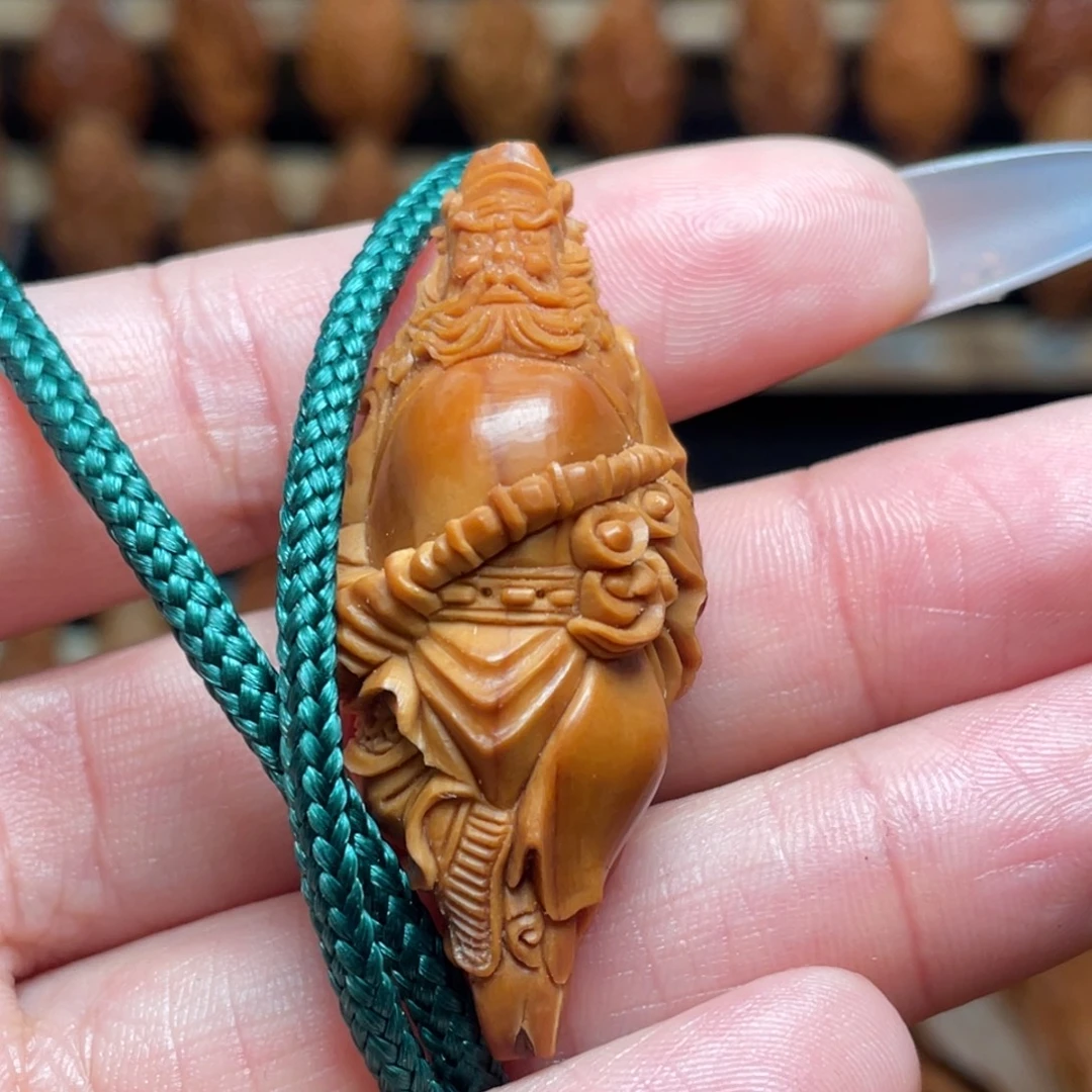 M***崔橄榄核把件赵公明