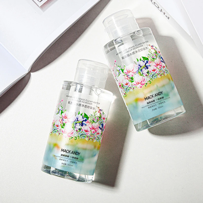 玛可安迪卸妆水按压瓶深层清洁毛孔眼脸唇三合一卸妆液500ML