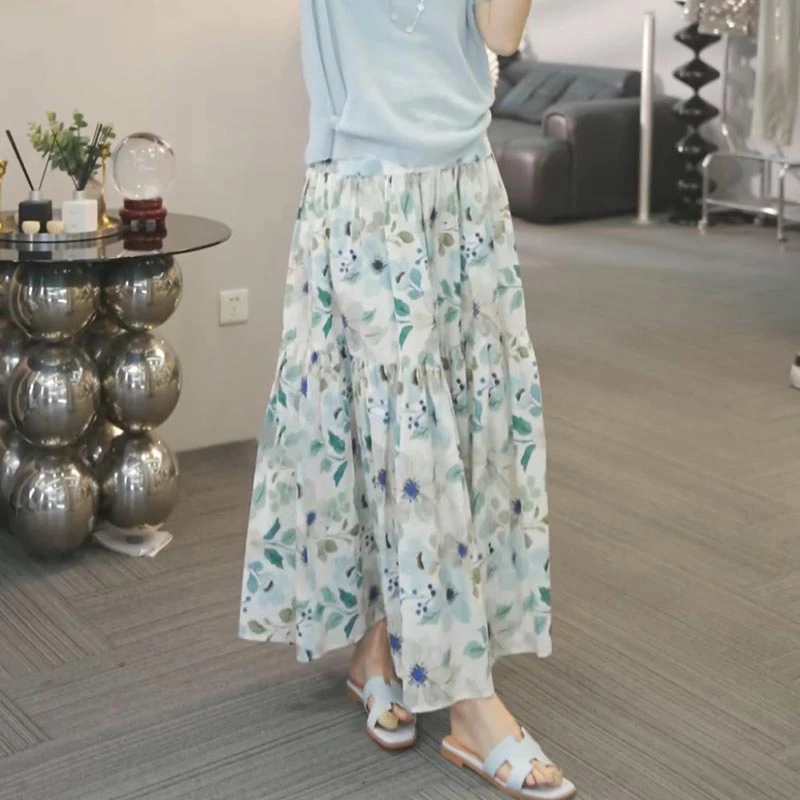 法式温柔甜美风半身裙女2025年春夏季新款欧若风休闲气质百搭长裙