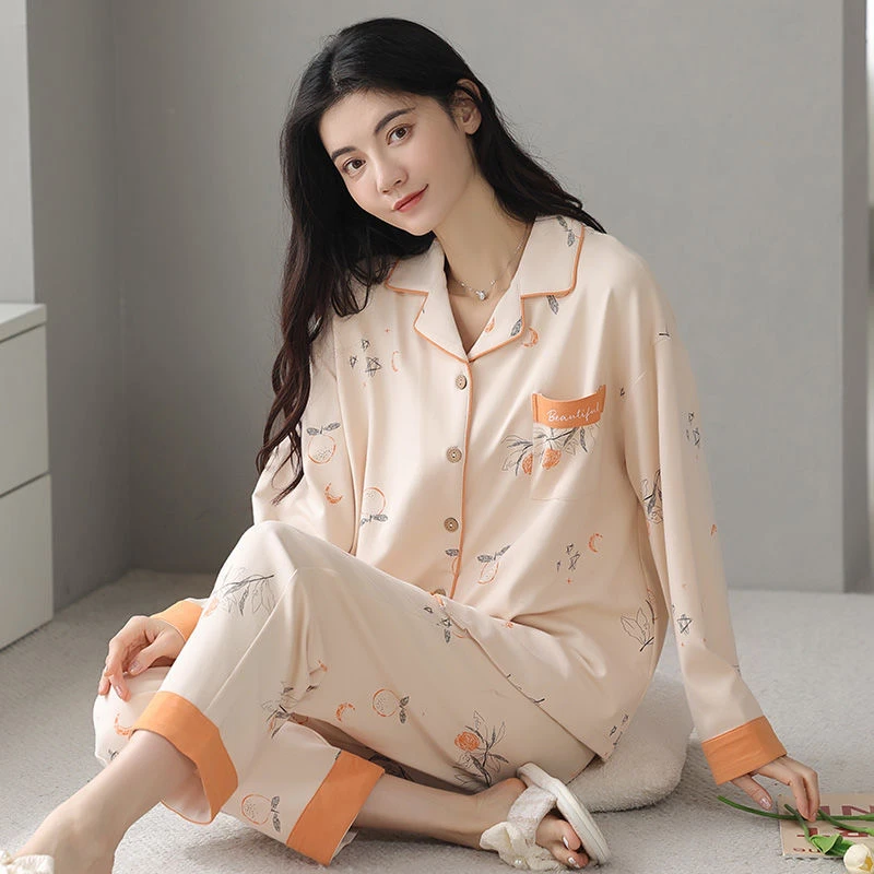 2025睡衣女士春秋款开衫长袖甜美开衫可外穿家居服休闲大码两件套