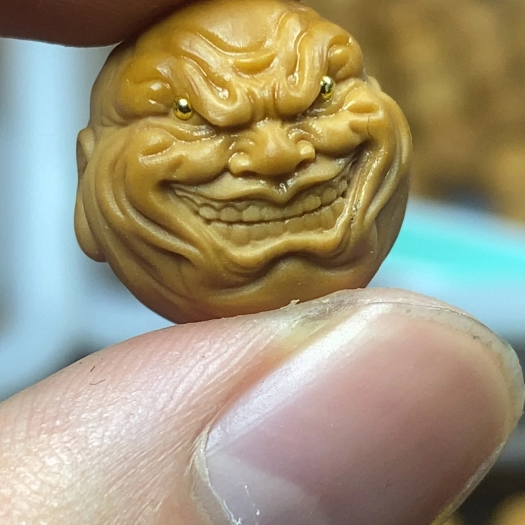 猴头核桃吊坠坏笑镶嵌