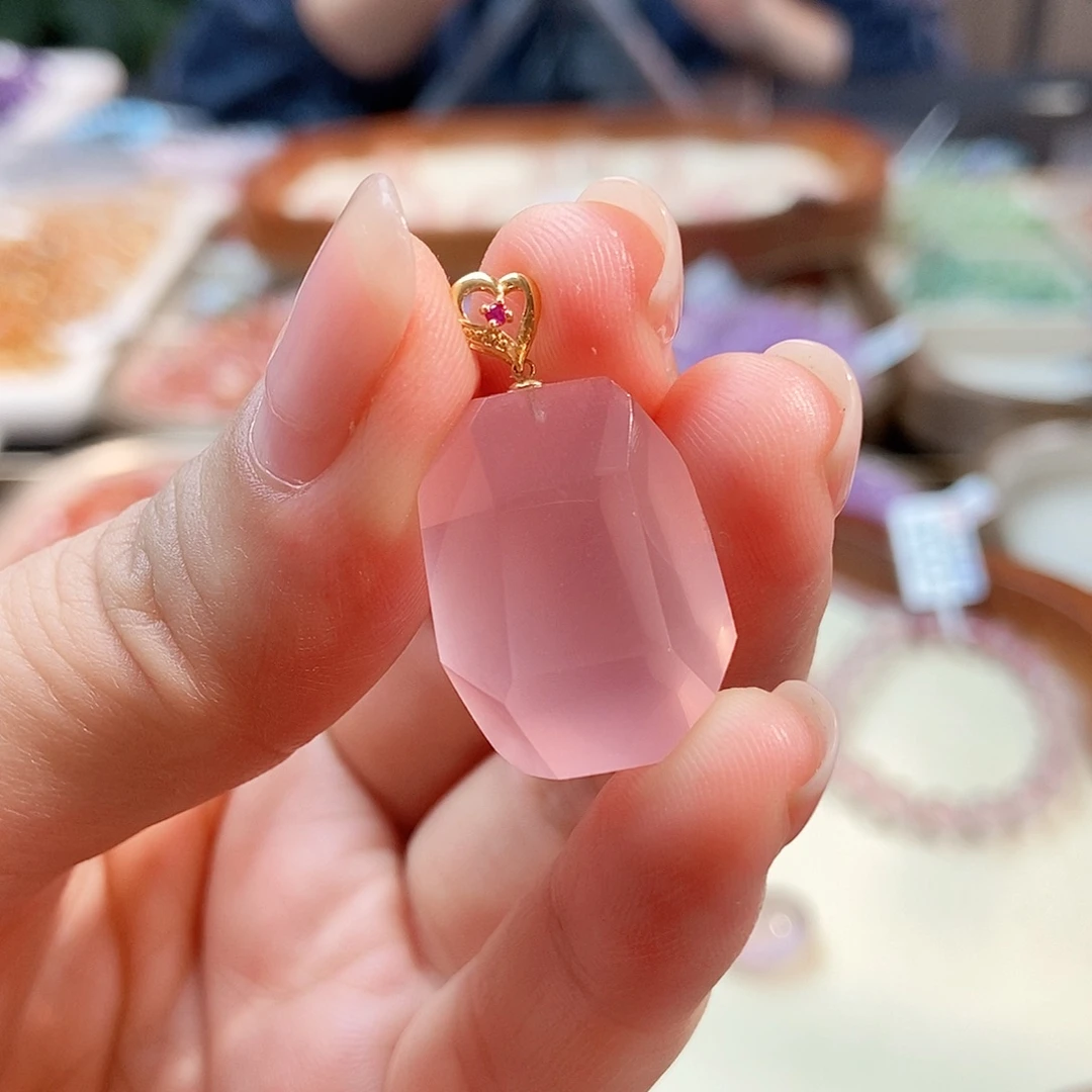 6***花18K金镶嵌手链水晶水晶吊坠