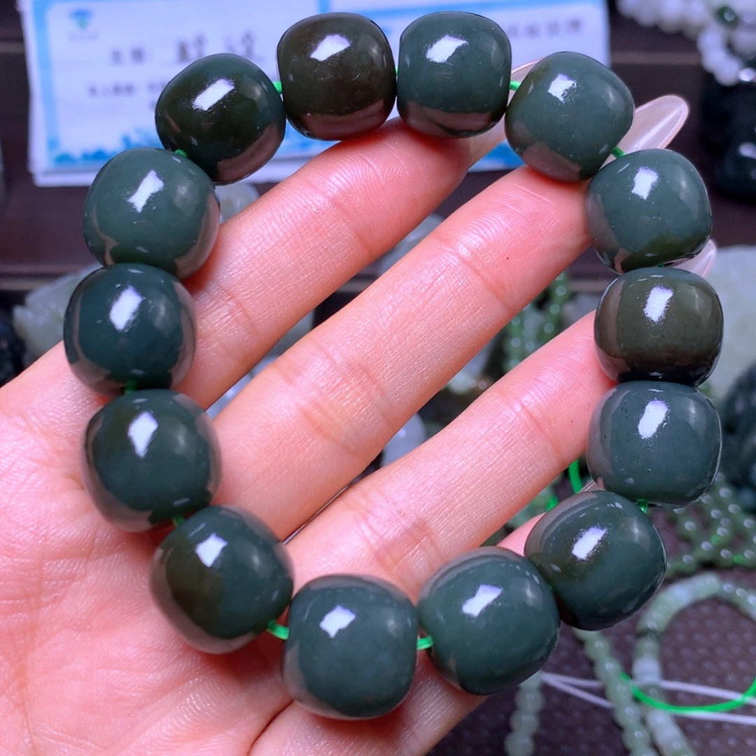 和田玉未镶嵌手串卡16