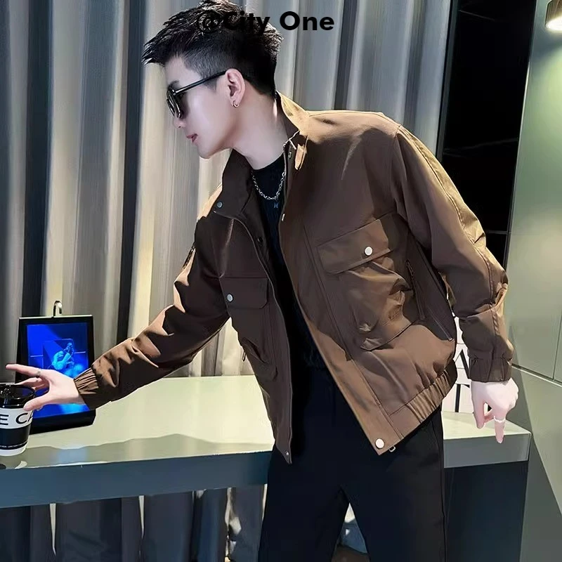 冬季潮牌工装夹克男士高级感春秋款男装上衣2024新款痞帅休闲外套