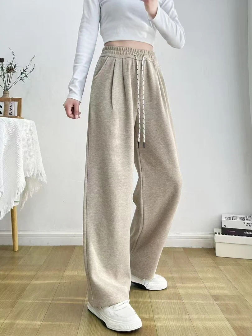 春季新品糯米羊 绒亲肤柔软时尚百搭垂感休闲女裤女款