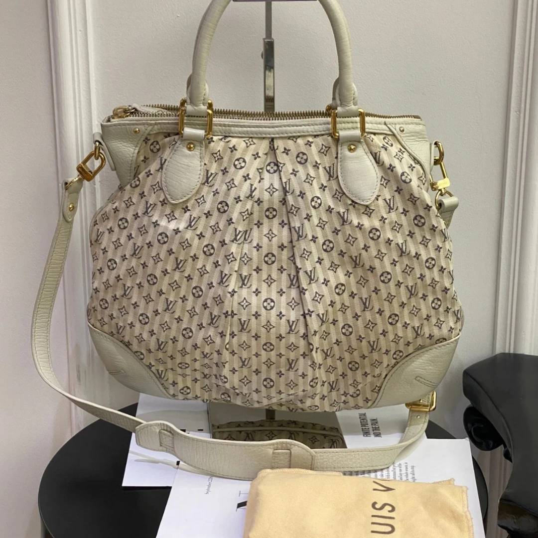 95新 LouisVuitton/路易威登 路易威登 · LV 白色丹宁牛仔手提包