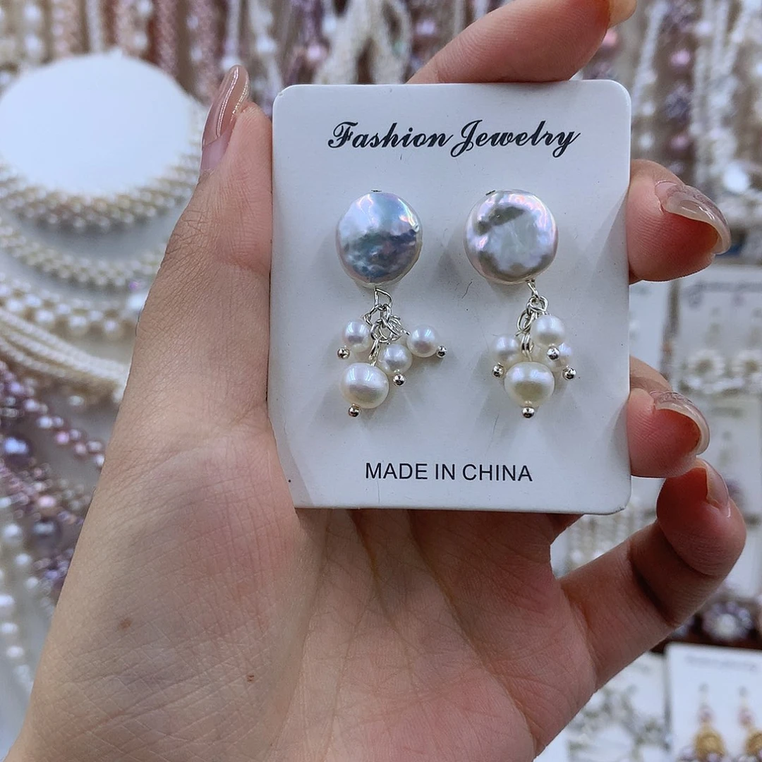 项链银S925镶嵌淡水珍珠