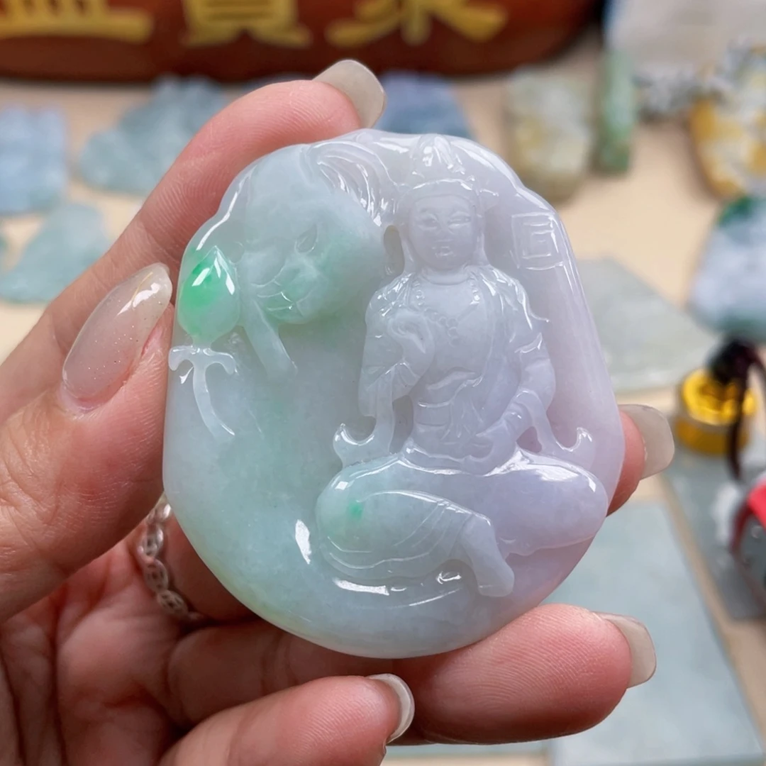 翡翠未镶嵌颈饰普贤