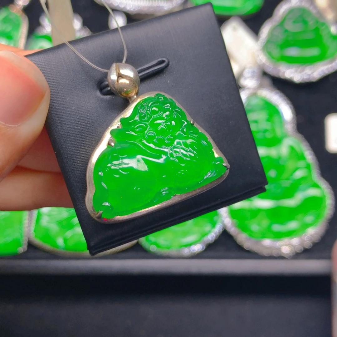 翡翠银S925镶嵌颈饰