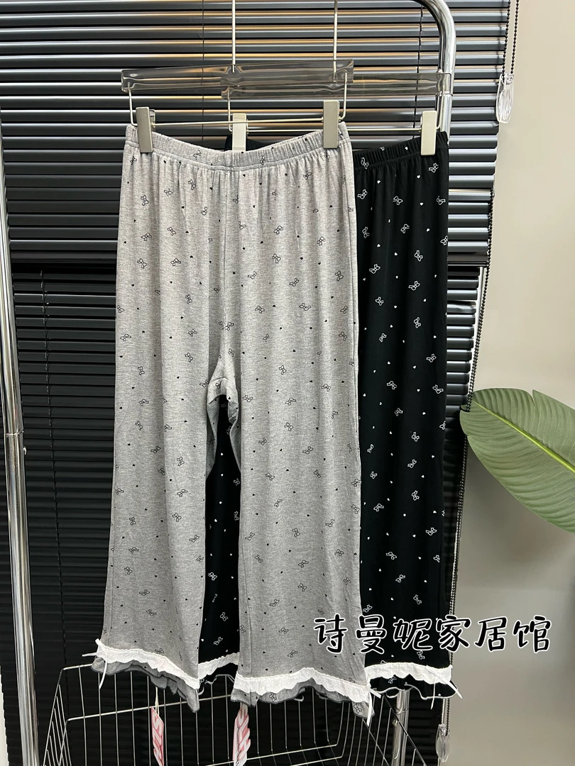 短袖夏季圆领短裤睡衣家居服套装蝴蝶结家居遛弯裤外穿短裤家居服