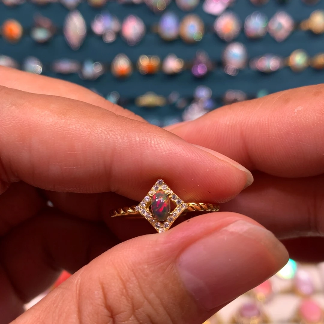 欧泊银S925镶嵌戒指款式