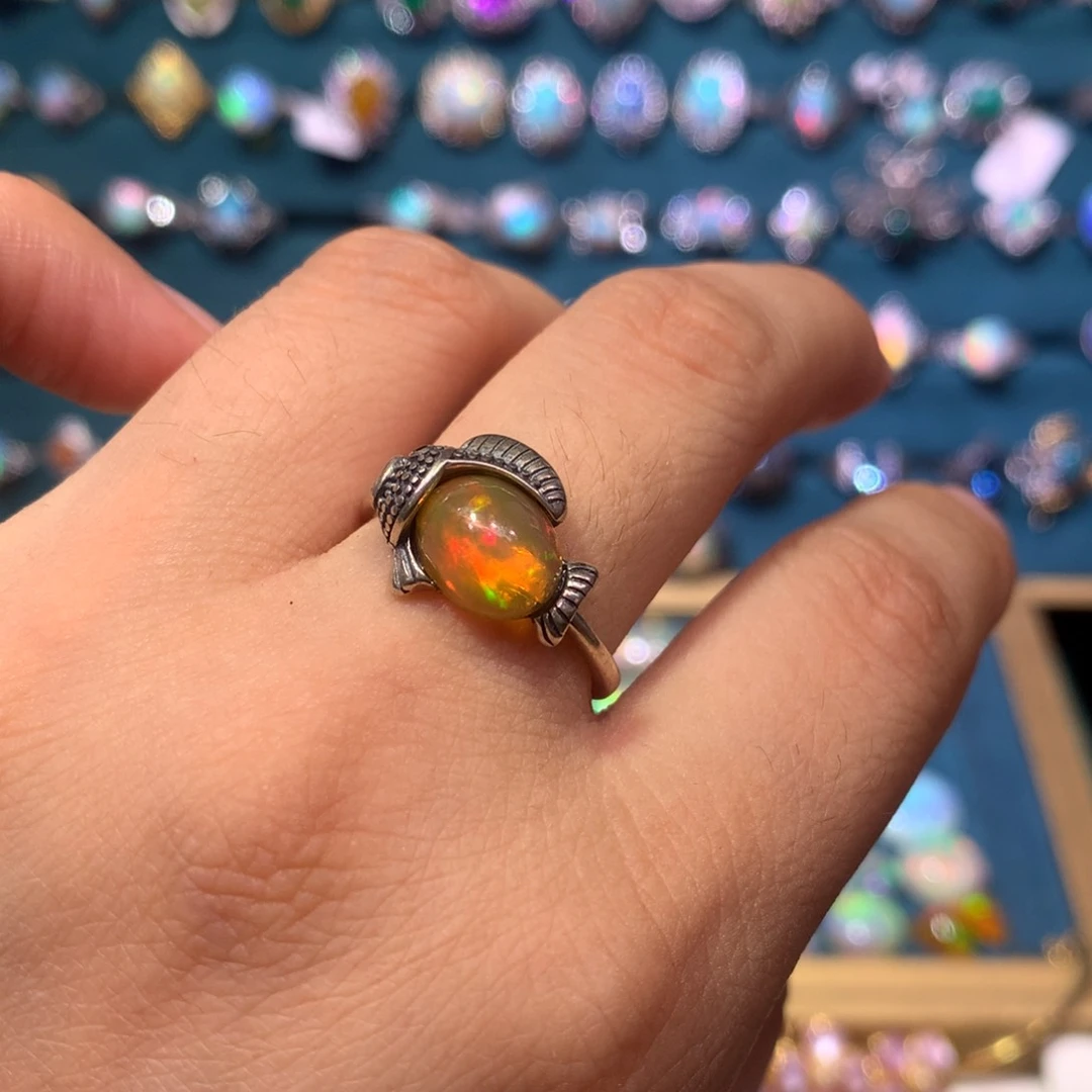 欧泊银S925镶嵌戒指款式