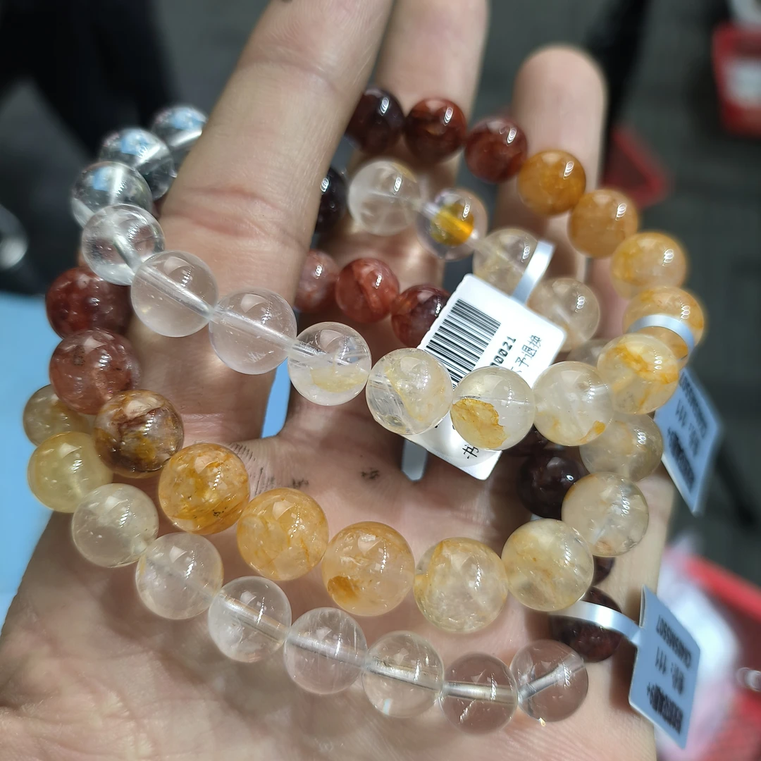 【书记甄选】天然渐变黄胶花单圈手链 多样性发一件 约9mm ck485