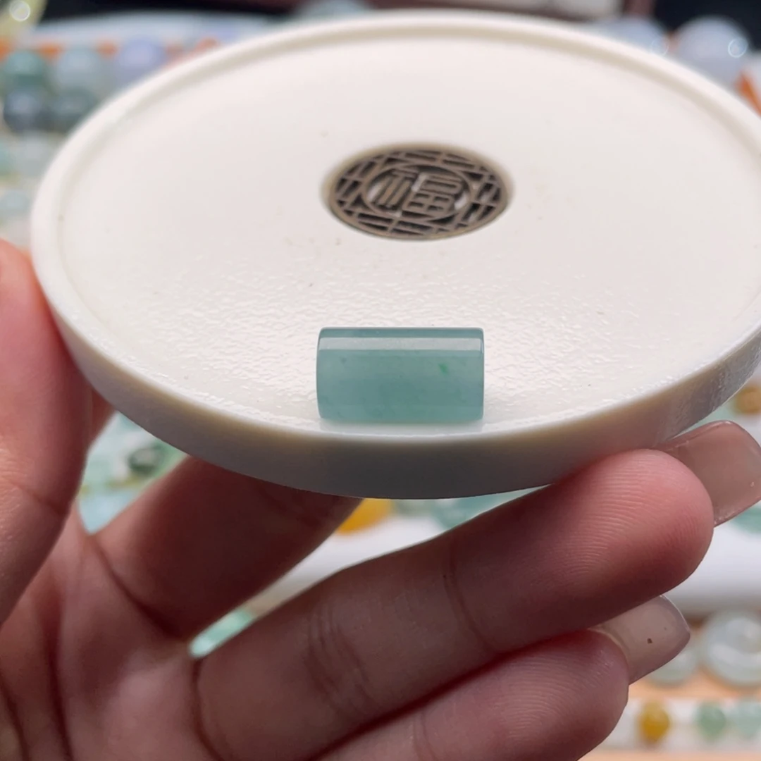 未镶嵌定制翡翠天然缅甸翡翠a货湖水蓝飘金丝绿13.5×7.7