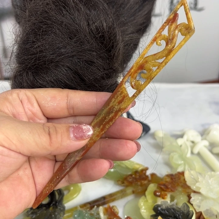 蛇纹石玉发饰未镶嵌