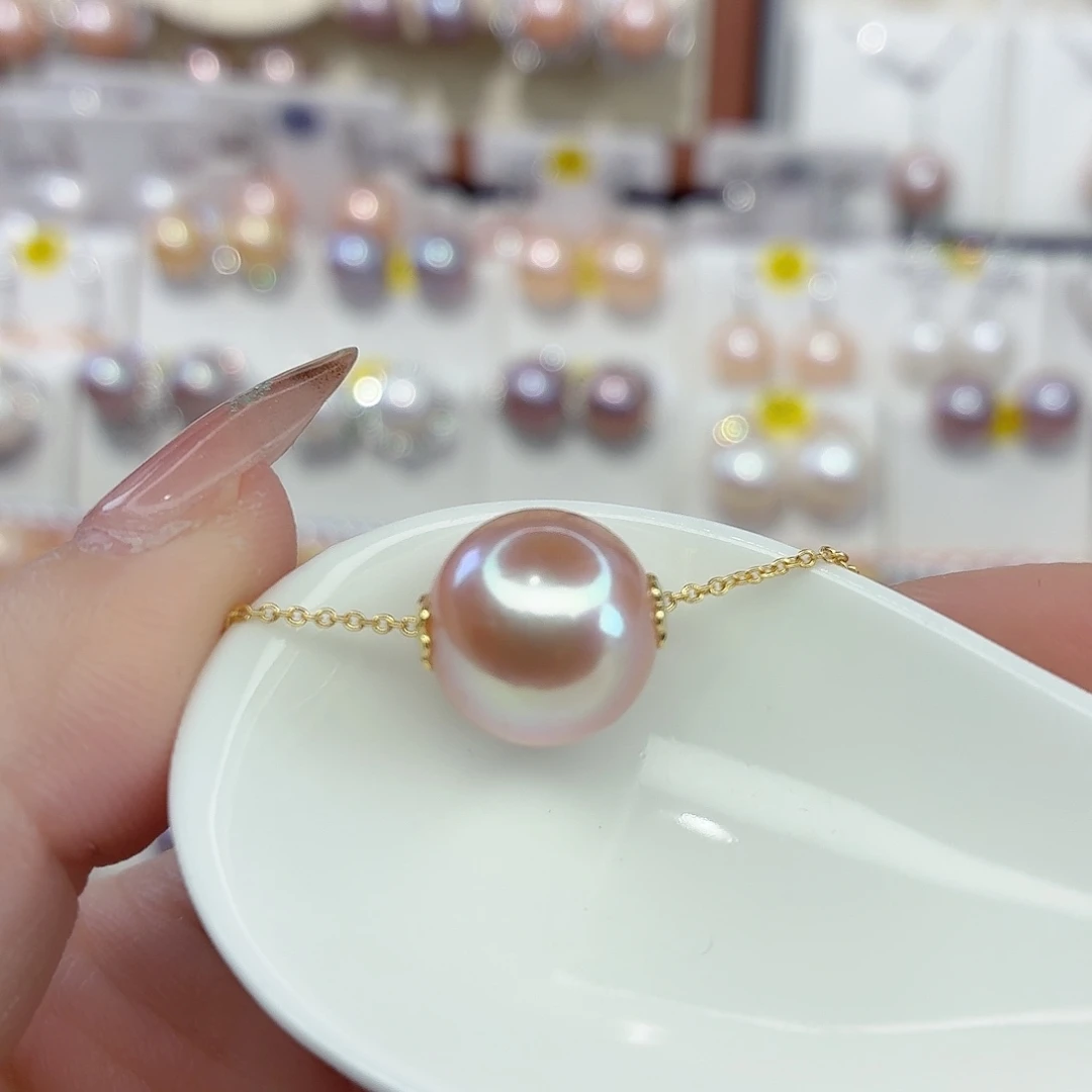 银S925镶嵌颈饰淡水珍珠