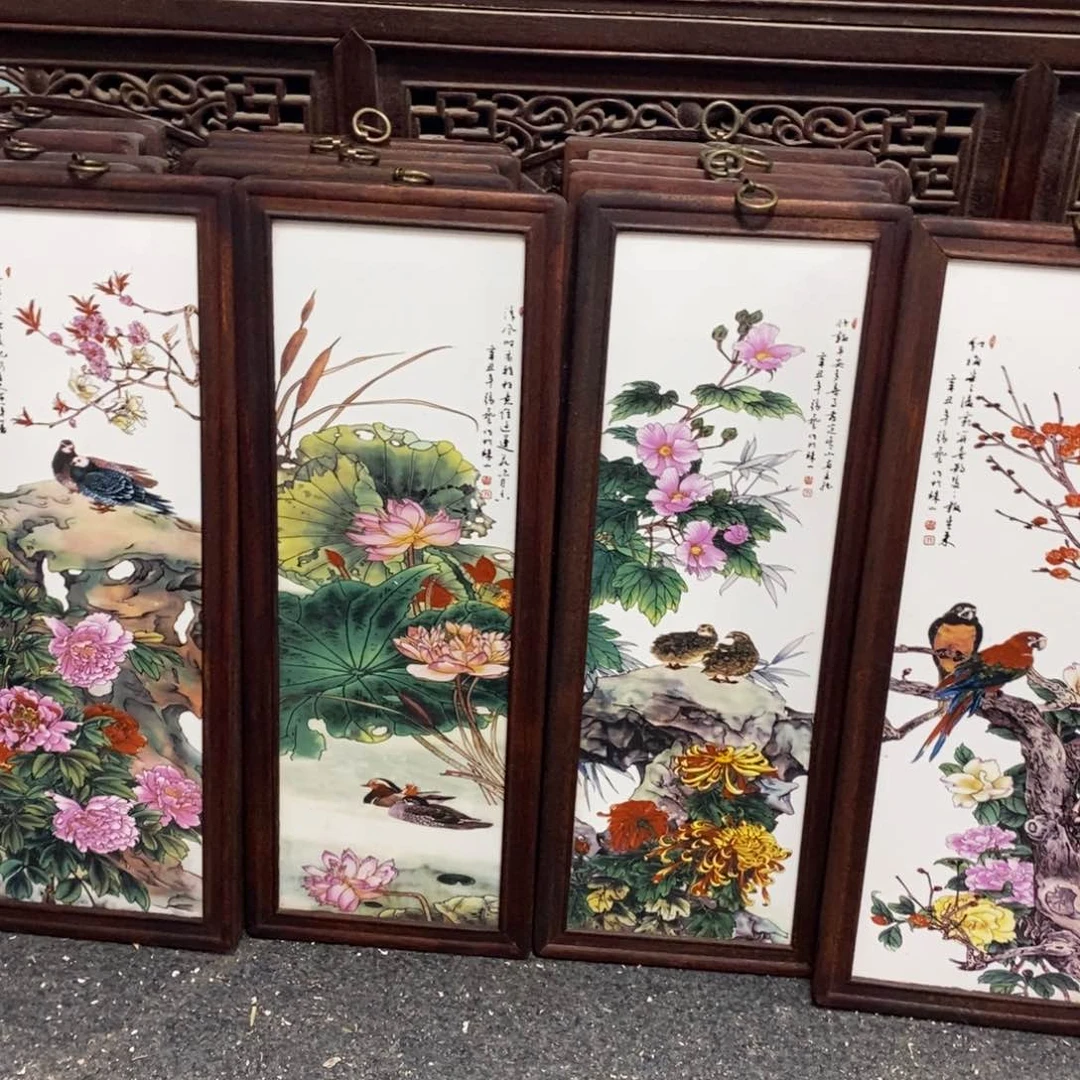 瓷片53*21*1景德镇瓷板画柴窑烧制