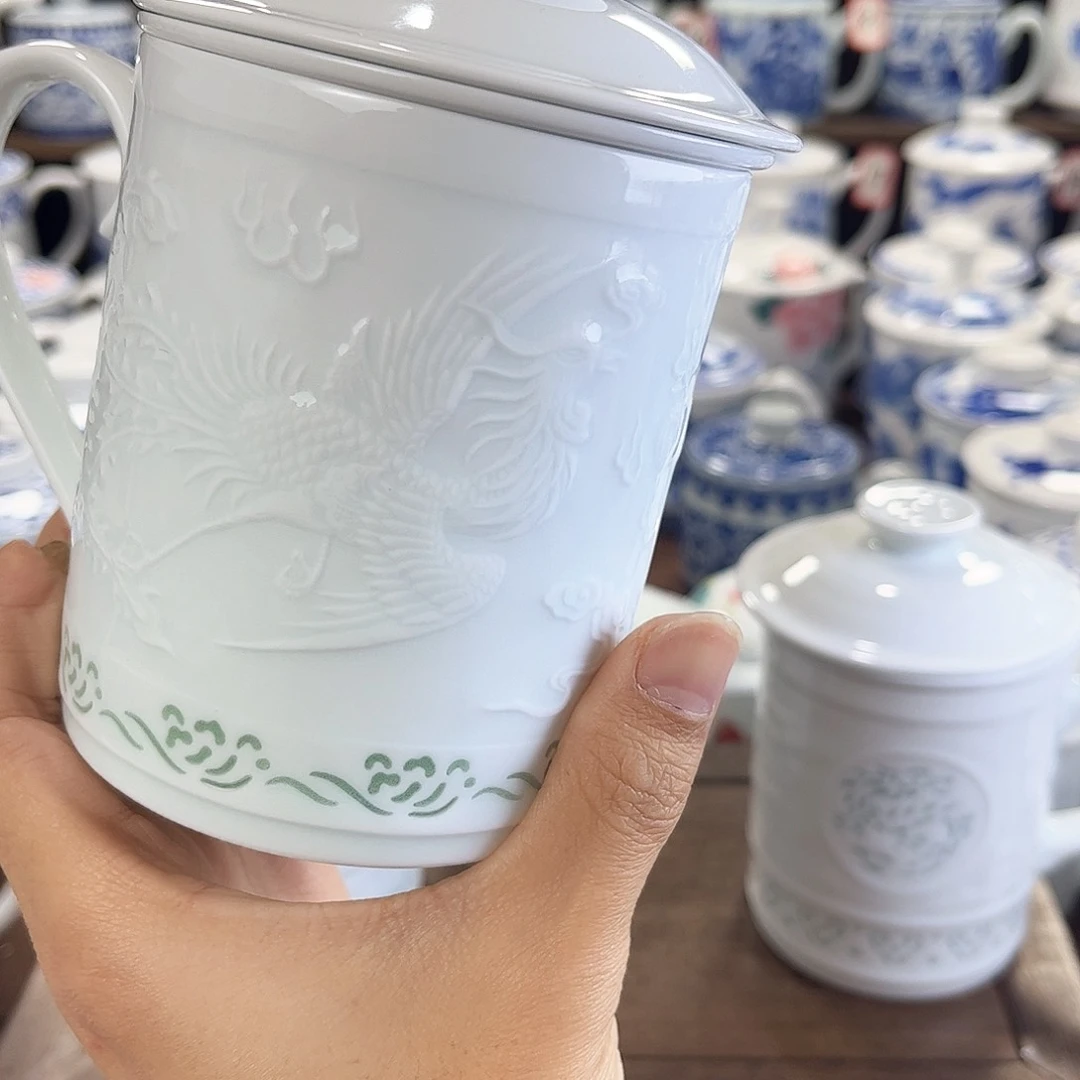 安*景德镇陶瓷马克杯带盖