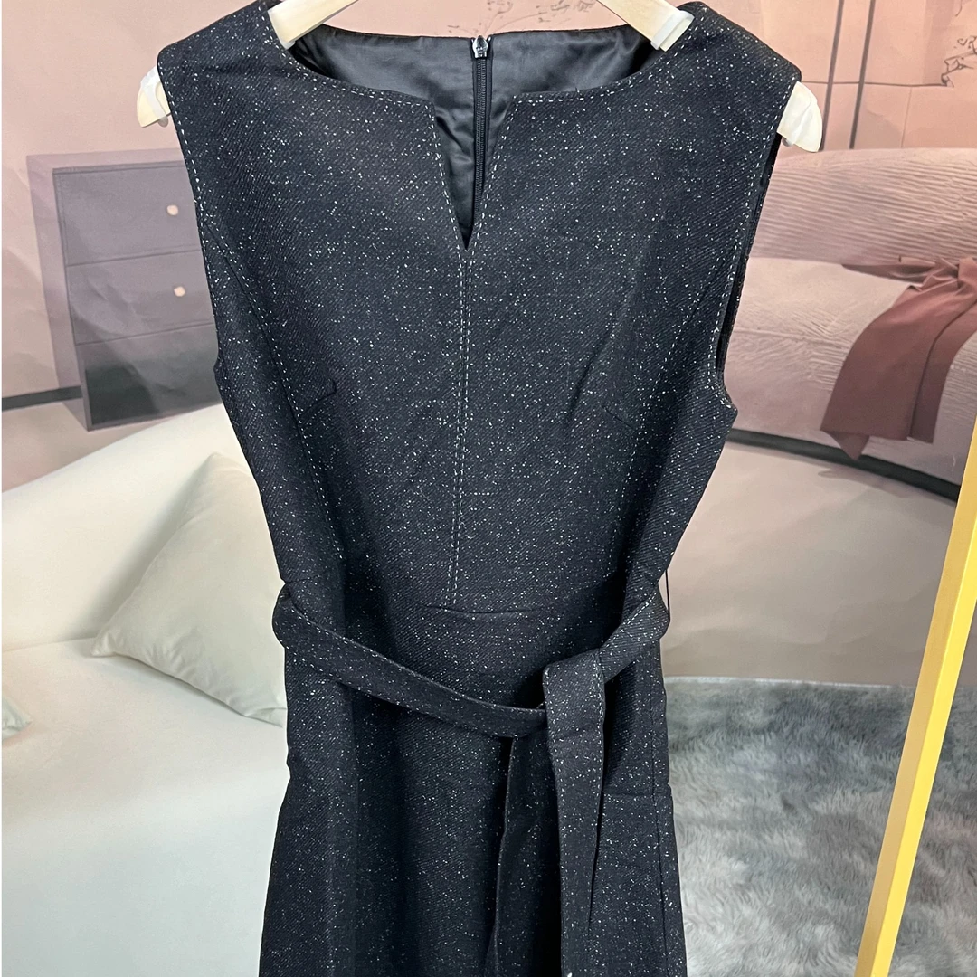 【安妮精选】赫本风满天星无袖连衣裙