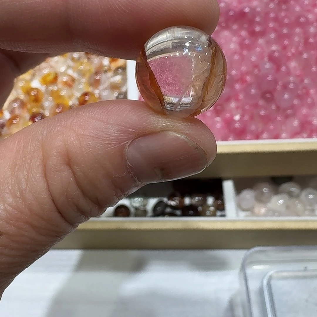 水晶珠宝半成品未镶嵌天然水晶单珠卡15.7