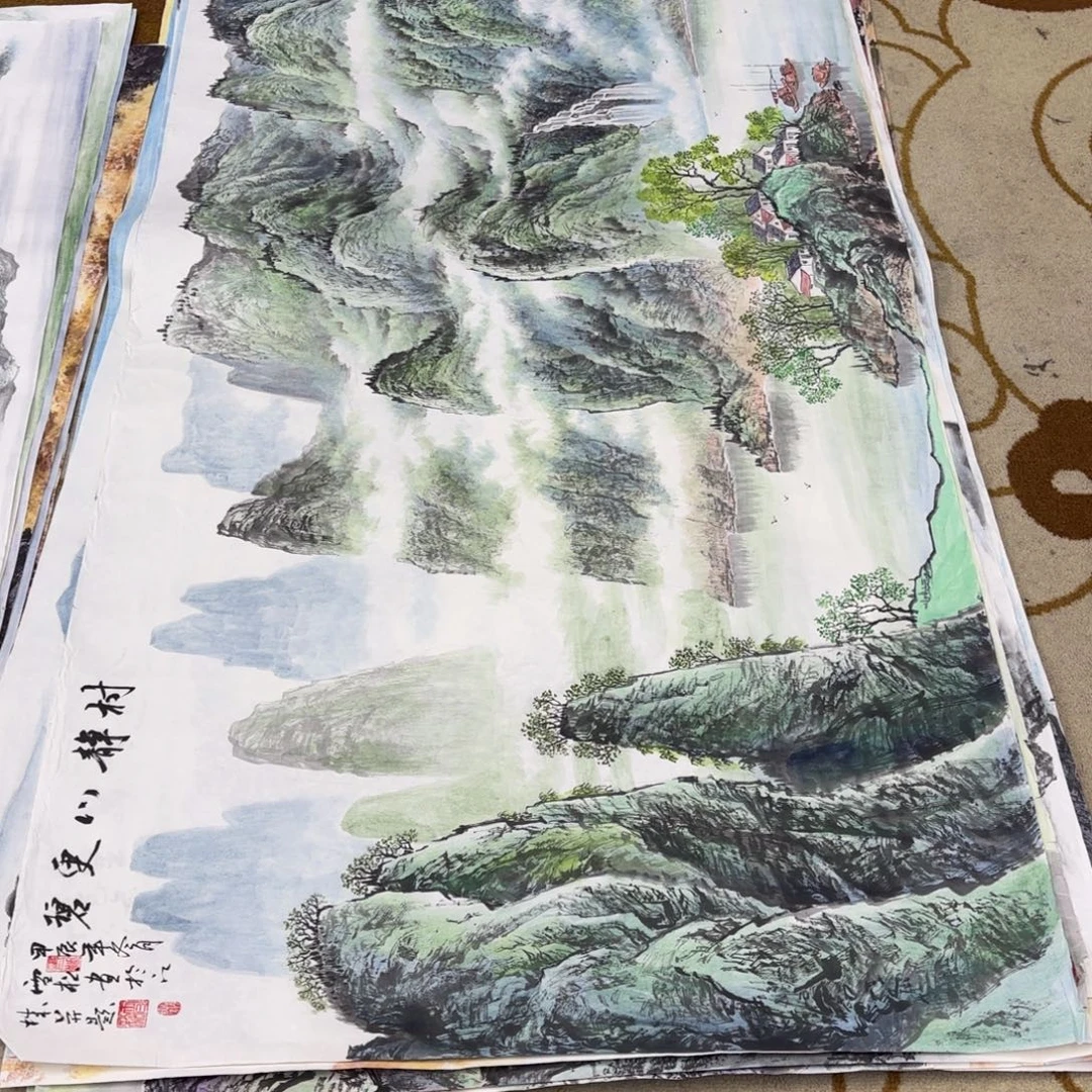 九***)国画潘雪松六尺童