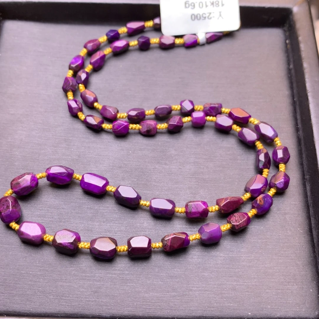 18K金镶嵌苏纪石（舒俱来）项链小*w